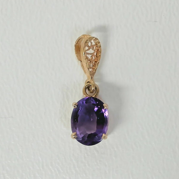 14K Amethyst Pendant