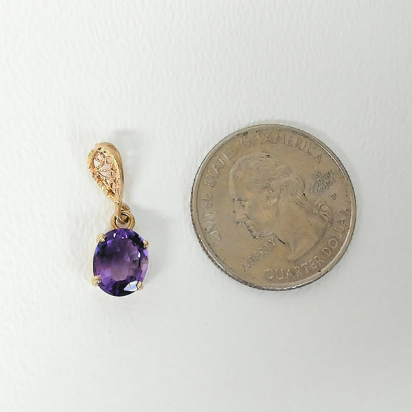 14K Amethyst Pendant