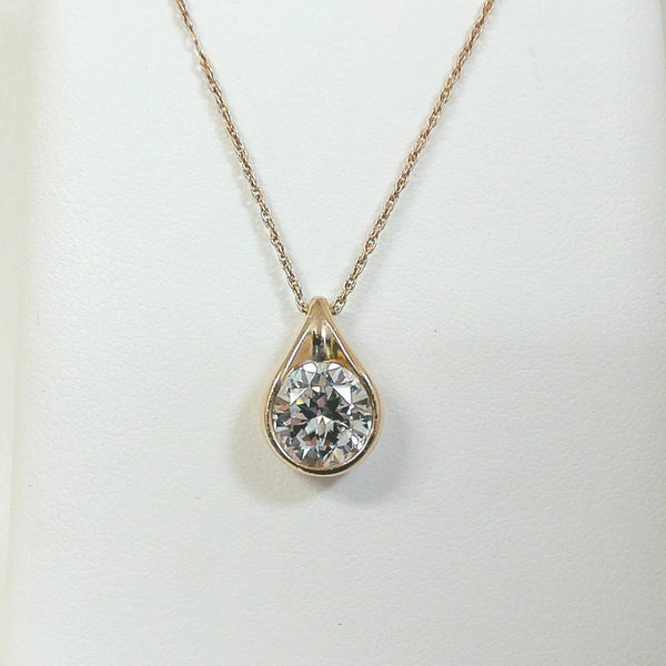 20" 14K Bezel Slide CZ Necklace
