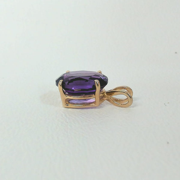 24" 14K Oval Amethyst Necklace