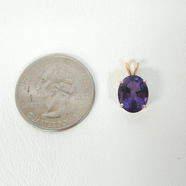 24" 14K Oval Amethyst Necklace