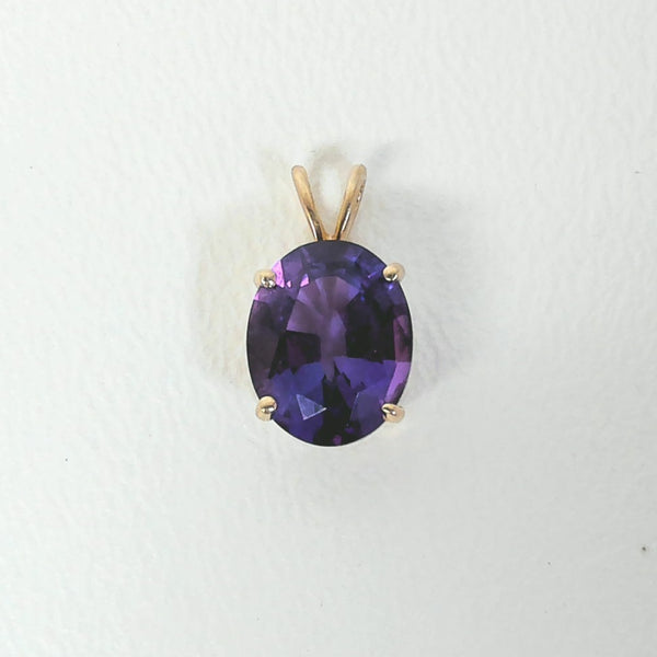 24" 14K Oval Amethyst Necklace
