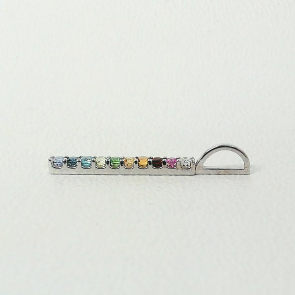 18" 14K Rainbow Bar Necklace