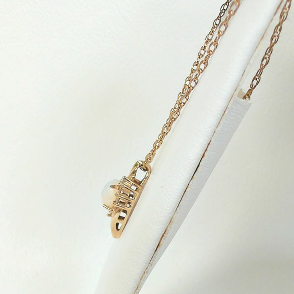19" 14K Opal and Diamond Necklace