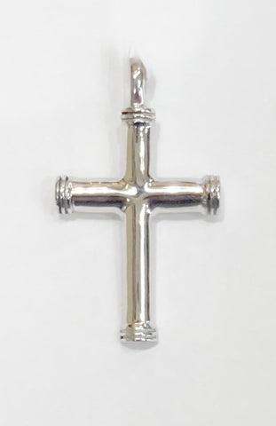 Solid Sterling Silver Large Endcap Cross