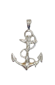 Solid Sterling Silver Anchor Crucifix