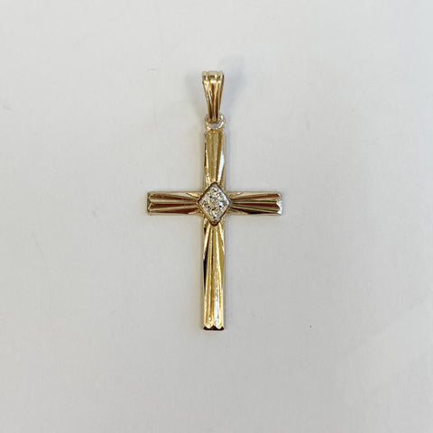 Gold-Filled Melee Diamond Cross