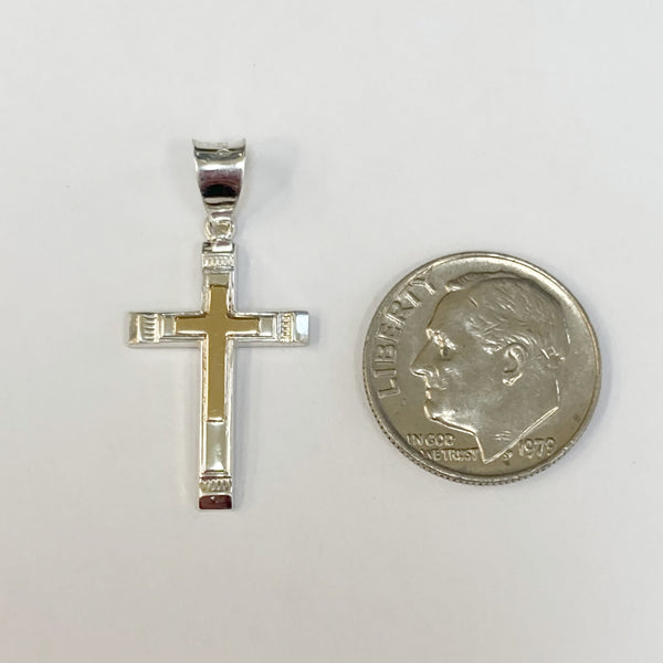 Sterling Silver/14k Cross