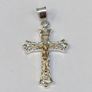 Sterling Silver/14k Fancy Crucifix
