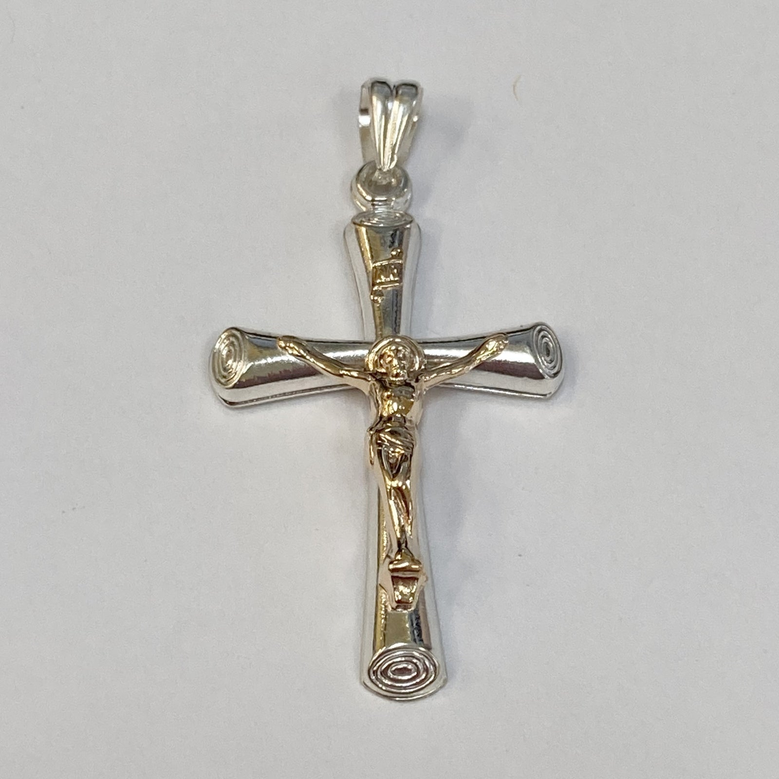 Sterling Silver/14k Medium Crucifix