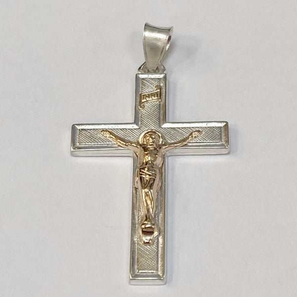 Sterling Silver/14k Large Crucifix