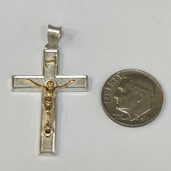Sterling Silver/14k Large Crucifix