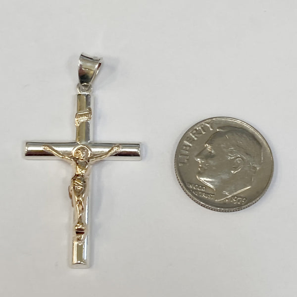 Sterling/14KYG  Medium Crucifix