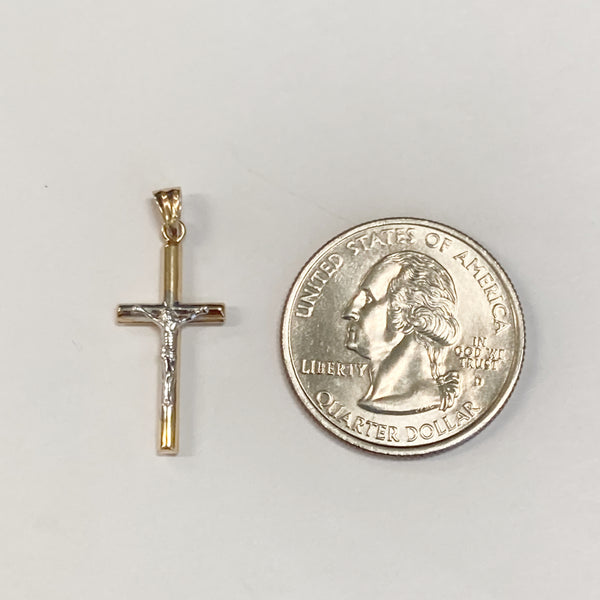 14K Two-Tone Medium Crucifix