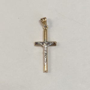 14K Two-Tone Medium Crucifix