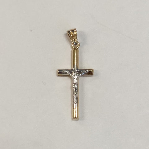 14K Two-Tone Medium Crucifix