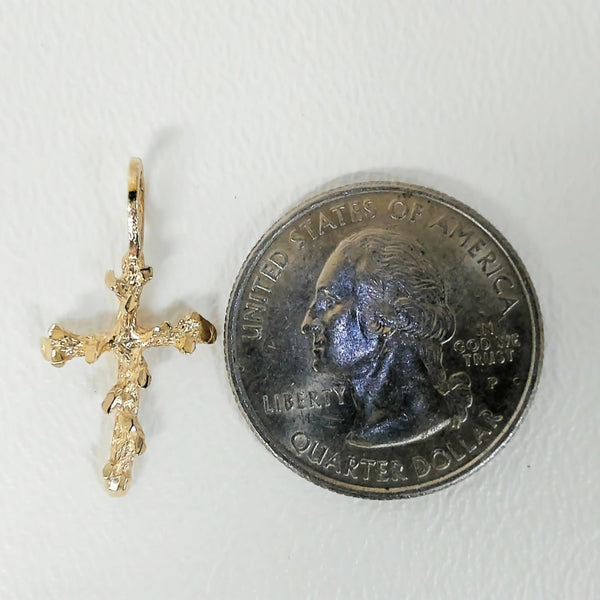 14K 1.0GR Diamond-Cut Cross