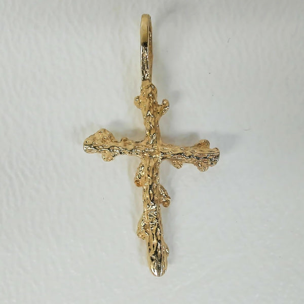 14K 1.0GR Diamond-Cut Cross