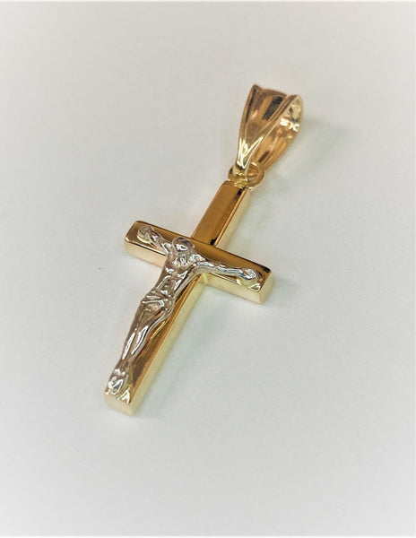 14k Two-Tone Small Crucifix