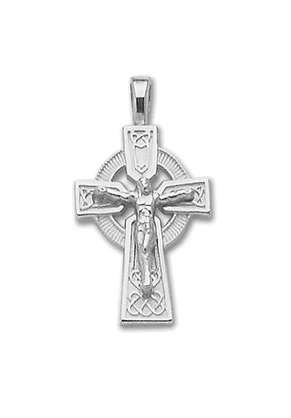 Solid Sterling Silver Medium Celtic Crucifix