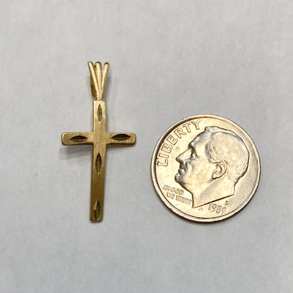 14k Diamond-Cut Cross