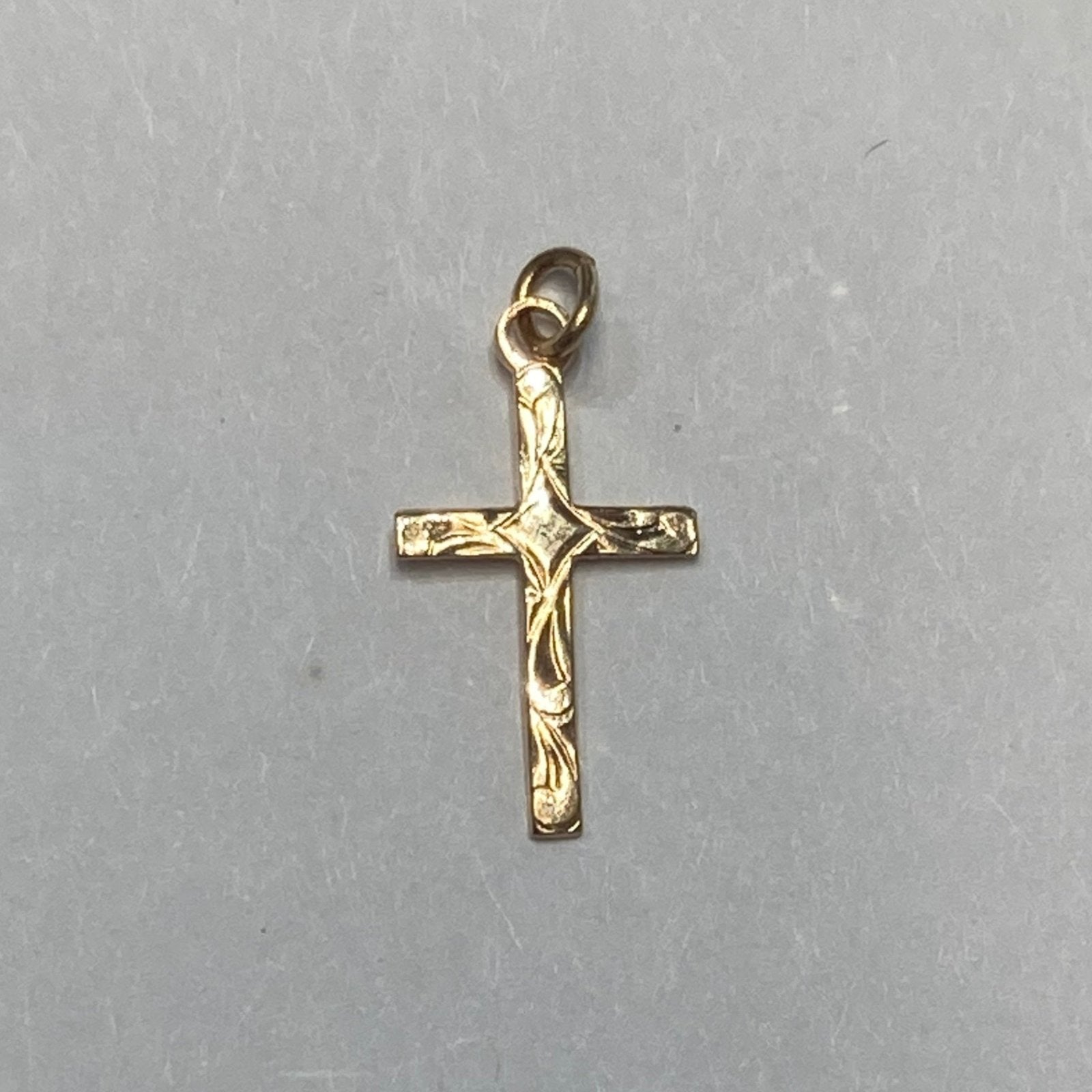 14k Mini Pattern Cross