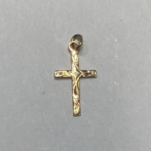 14k Mini Pattern Cross