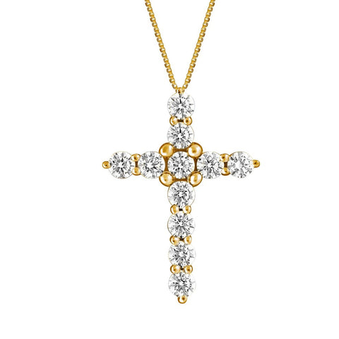 14K Diamond Cross Necklace