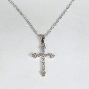 Sterling Silver Diamond Filigree Cross Pendant