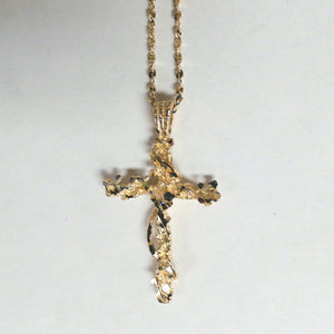 18" 10k Diamond-Cut Cross Necklace