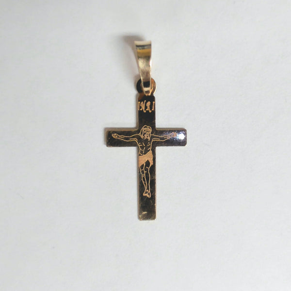 14k Crucifix Hologram Pendant