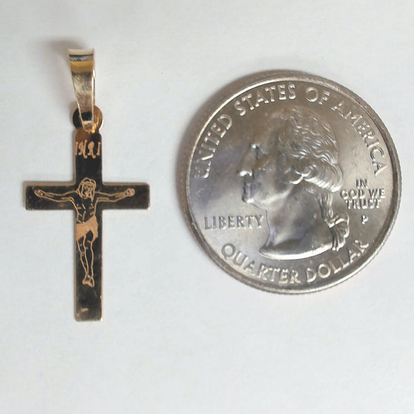 14k Crucifix Hologram Pendant