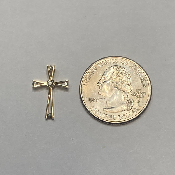 14k Diamond Cross