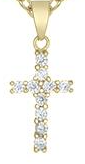 Sterling / Gold-Plated CZ Cross Pendant