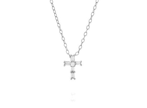 Sterling CZ Cross & Chain