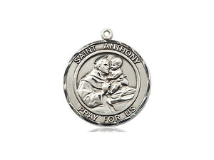 Sterling Silver Medium Round St. Anthony Medal