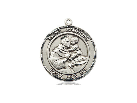Sterling Silver Medium Round St. Anthony Medal