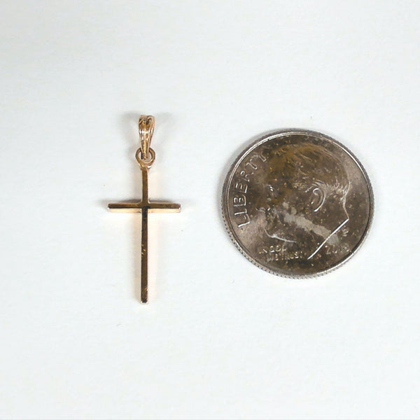 14K Small Polished Cross