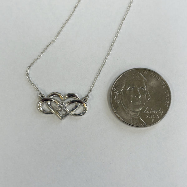Sterling Diamond Infinity Heart Necklace