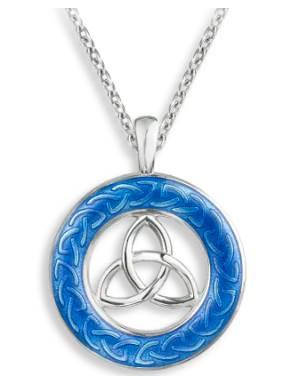 Sterling Silver Blue Celtic Circle Enamel Necklace