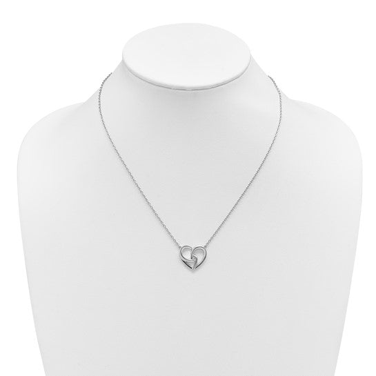 Sterling Diamond Heart Necklace