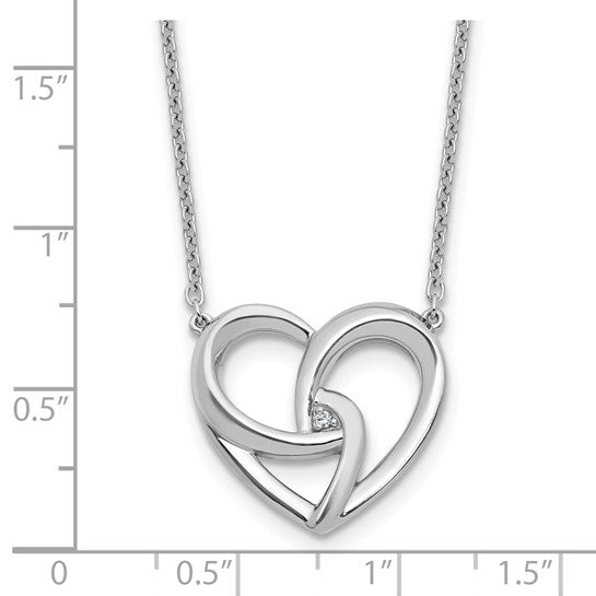 Sterling Diamond Heart Necklace