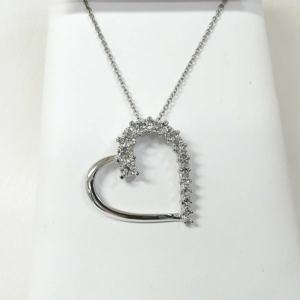 20" Sterling Promo Diamond Heart Necklace