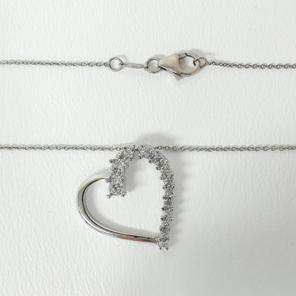 20" Sterling Promo Diamond Heart Necklace