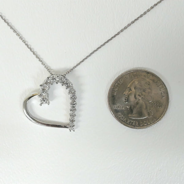 20" Sterling Promo Diamond Heart Necklace