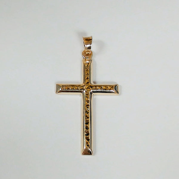 14KYG Diamond-cut Cross
