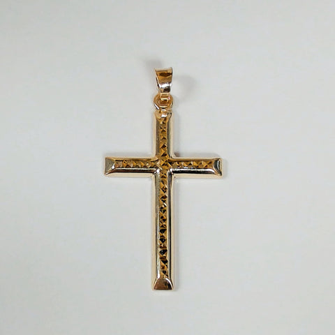 14KYG Diamond-cut Cross
