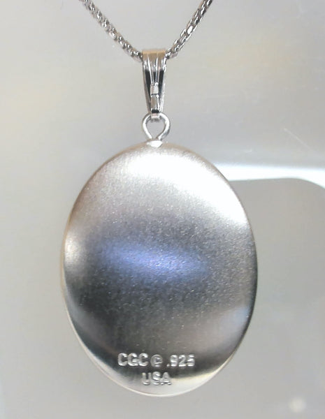 18" Sterling "Tree Of Life" Oval Locket Necklace