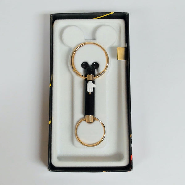 Black/Gold Tone Mickey & Co Double Key Ring