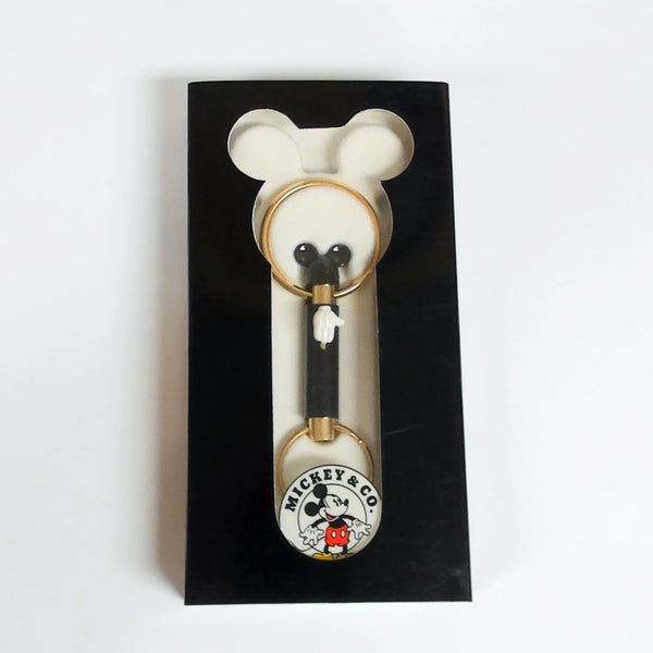 Black/Gold Tone Mickey & Co Double Key Ring